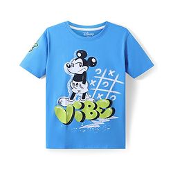 Pine Kids Disney Half Sleeves Front & Back Mickey Mouse Graphic T-Shirt - Blue
