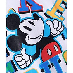 Pine Kids Disney Half Sleeves Drop Shoulder Mickey Mouse Graphic Oversized T-Shirt - White