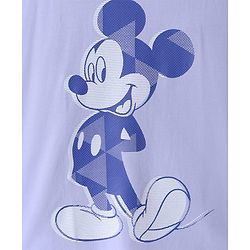 Pine Kids Disney Terry Knit Half Sleeves Drop Shoulder T-Shirt With Mickey Mouse Graphic - Lavender