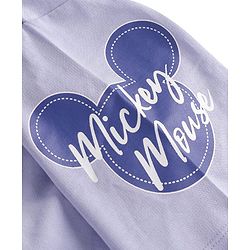 Pine Kids Disney Terry Knit Half Sleeves Drop Shoulder T-Shirt With Mickey Mouse Graphic - Lavender