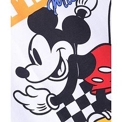 Pine Kids Disney Half Sleeves Drop Shoulder Mickey Mouse Graphic Oversized T-Shirt - White