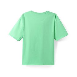 Pine Kids Disney Half Sleeves Drop Shoulder Mickey Mouse Graphic Oversized T-Shirt - Light Green
