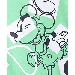 Pine Kids Disney Half Sleeves Drop Shoulder Mickey Mouse Graphic Oversized T-Shirt - Light Green