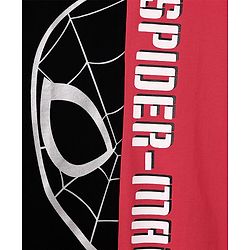Pine Kids Marvel Single Jersey Knit Half Sleeves Cut & Sew T-Shirt With Spider-Man Graphic - Red & Black
