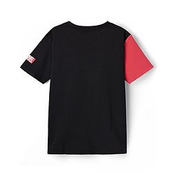 Pine Kids Marvel Single Jersey Knit Half Sleeves Cut & Sew T-Shirt With Spider-Man Graphic - Red & Black
