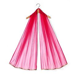 Pine Kids Woven Half Sleeves Choli & Foil Printed Lenhenga with Dupatta & Sequin Embroidery - Red