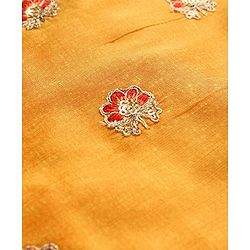Pine Kids Woven Half Sleeves Choli & Foil Printed Lenhenga with Dupatta & Sequin Embroidery - Red