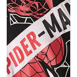 Pine Kids Marvel Terry Knit Half Sleeves Oversize And Drop Shoulder T-Shirt With Spider-Man Graphics - Black