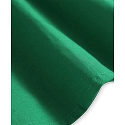 Pine Kids Poplin Woven Puffed Sleeves Solid Color Collared Frock - Dark Green