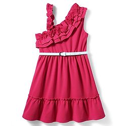 Pine Kids Woven Sleeveless Solid Frock With Belt - Dark Pink