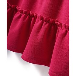 Pine Kids Woven Sleeveless Solid Frock With Belt - Dark Pink