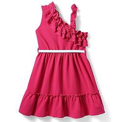 Pine Kids Woven Sleeveless Solid Frock With Belt - Dark Pink