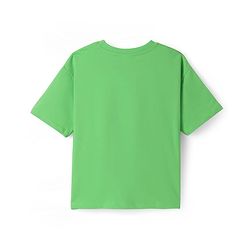 Pine Kids Marvel Terry Knit Half Drop Shoulder Sleeves Oversized T-Shirt with Spider Man Graphics - Green