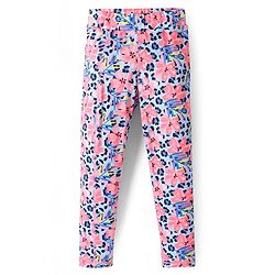 Pine Active Knit Full Length Super Stretch Leggings With Floral Print - Multicolor