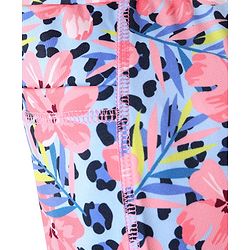 Pine Active Knit Full Length Super Stretch Leggings With Floral Print - Multicolor