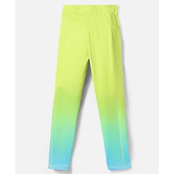 Pine Active Knit Full Length Super Stretch Leggings With Ombre Effect - Light Green & Light Blue