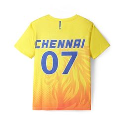 Pine Active Half Sleeves High Stretch T-Shirt with Chennai Team Print - Yellow