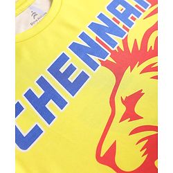 Pine Active Half Sleeves High Stretch T-Shirt with Chennai Team Print - Yellow