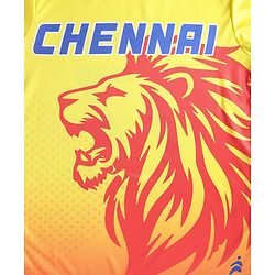Pine Active Half Sleeves High Stretch T-Shirt with Chennai Team Print - Yellow