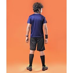Pine Active Knit Half Sleeves T-Shirt - Navy Blue