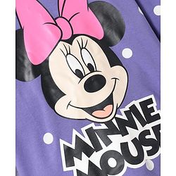 Pine Kids Disney Single Jersey Knit Full Sleeves Night Suit with Minnie Mouse Graphics - Purple