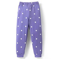 Pine Kids Disney Single Jersey Knit Full Sleeves Night Suit with Minnie Mouse Graphics - Purple