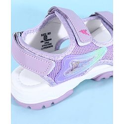Pine Kids Sandals with Velcro Closure & Hearts Print - Purple