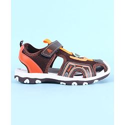 Pine Kids Sandals with Velcro Closure & Astronaut Applique - Brown