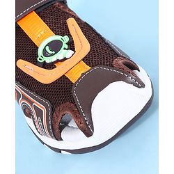 Pine Kids Sandals with Velcro Closure & Astronaut Applique - Brown