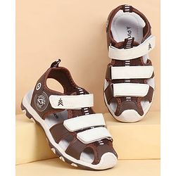 Pine Kids Velcro Closure Solid Sandals - Brown