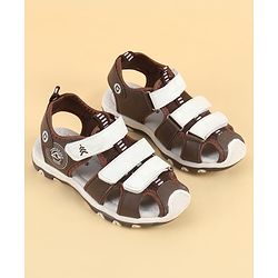 Pine Kids Velcro Closure Solid Sandals - Brown
