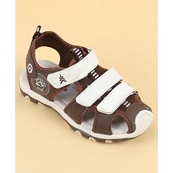 Pine Kids Velcro Closure Solid Sandals - Brown