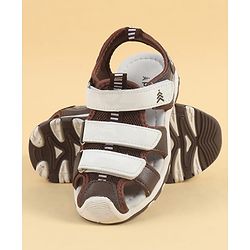 Pine Kids Velcro Closure Solid Sandals - Brown