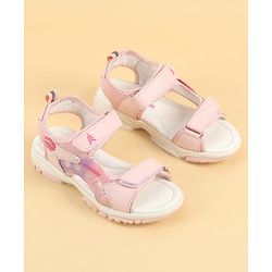 Pine Kids Velcro Closure Solid Sandals - Pink