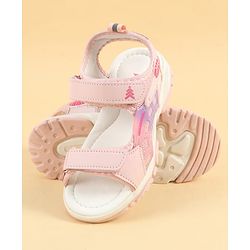 Pine Kids Velcro Closure Solid Sandals - Pink