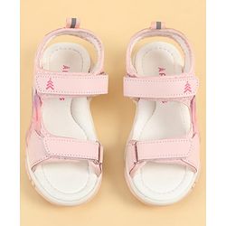 Pine Kids Velcro Closure Solid Sandals - Pink