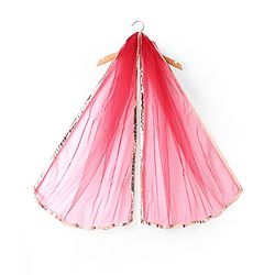 Pine Kids Half Sleeves Floral Embroidered Choli with Foil Printed Lehenga  & Dupatta   Set - Red