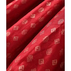 Pine Kids Half Sleeves Floral Embroidered Choli with Foil Printed Lehenga  & Dupatta   Set - Red