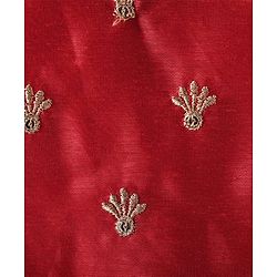 Pine Kids Half Sleeves Floral Embroidered Choli with Foil Printed Lehenga  & Dupatta   Set - Red