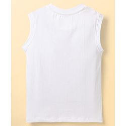 Pine Kids Viscose Woven Half Sleeves Shirt & T-Shirt with Text Print - Navy Blue & White