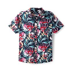Pine Kids Cotton Woven Half Sleeves Floral Print Shirt - Multicolour