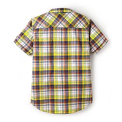 Pine Kids Cotton Woven Half Sleeves Checked Shirt - Yellow