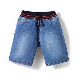 Pine Kids Cotton Woven Knee Length Solid Color Shorts - Blue