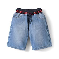 Pine Kids Woven Knee Length Washed Shorts - Light Blue