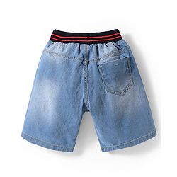 Pine Kids Woven Knee Length Washed Shorts - Light Blue