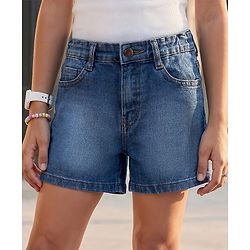 Pine Kids Cotton Woven Knee Length Solid Color Shorts - Navy Blue