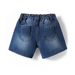 Pine Kids Cotton Woven Knee Length Solid Color Shorts - Navy Blue
