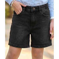 Pine Kids Cotton Woven Knee Length Solid Color Shorts - Navy Blue