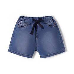Pine Kids Woven Knee Length Solid Color Shorts - Blue
