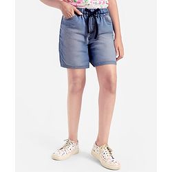 Pine Kids Woven Knee Length Solid Color Shorts - Light Blue